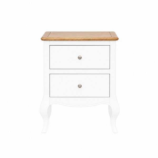 Lille French Chalk White Two Drawer Bedside Table