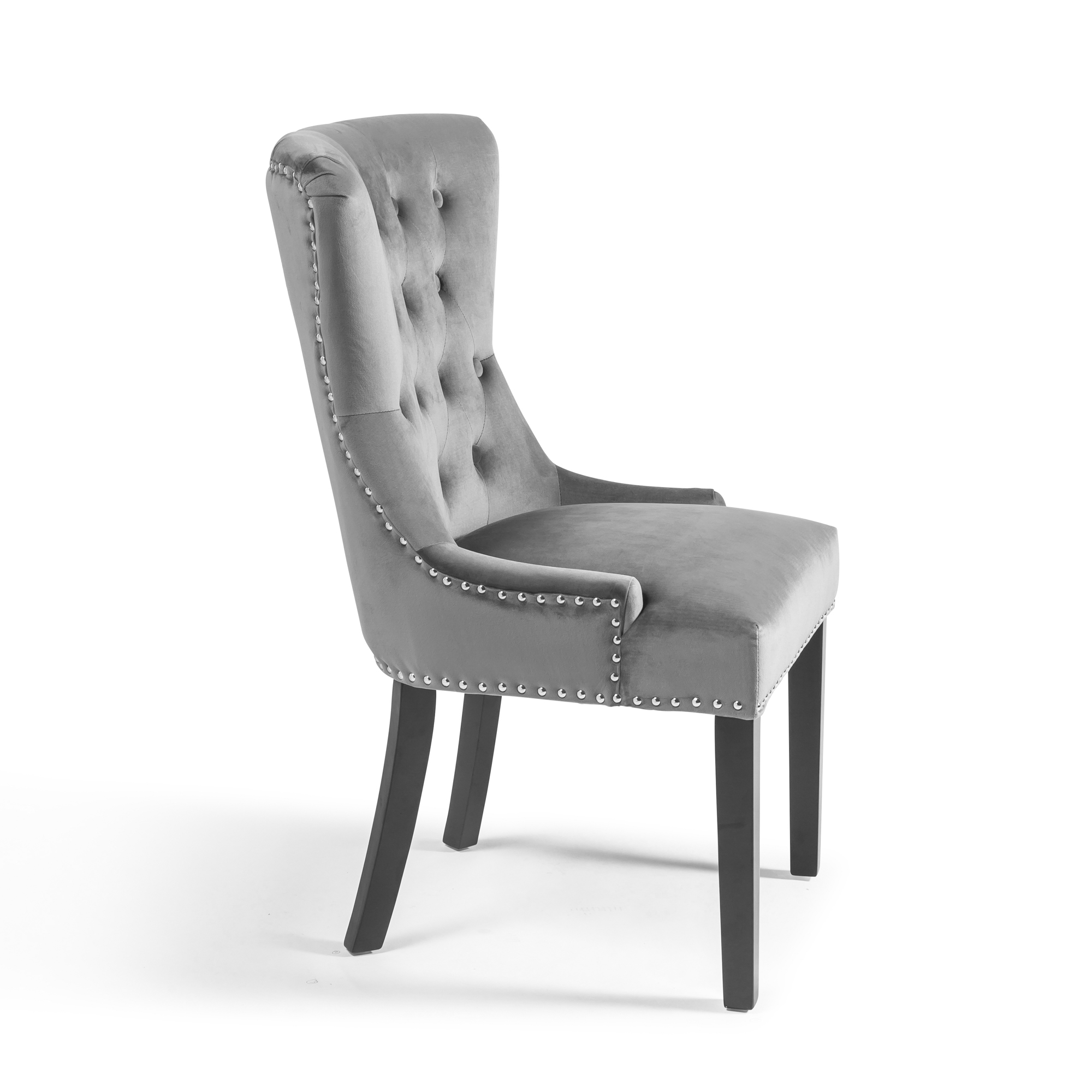 Knightsbridge Grey Brushed Velvet Dining Chair – Black Legs