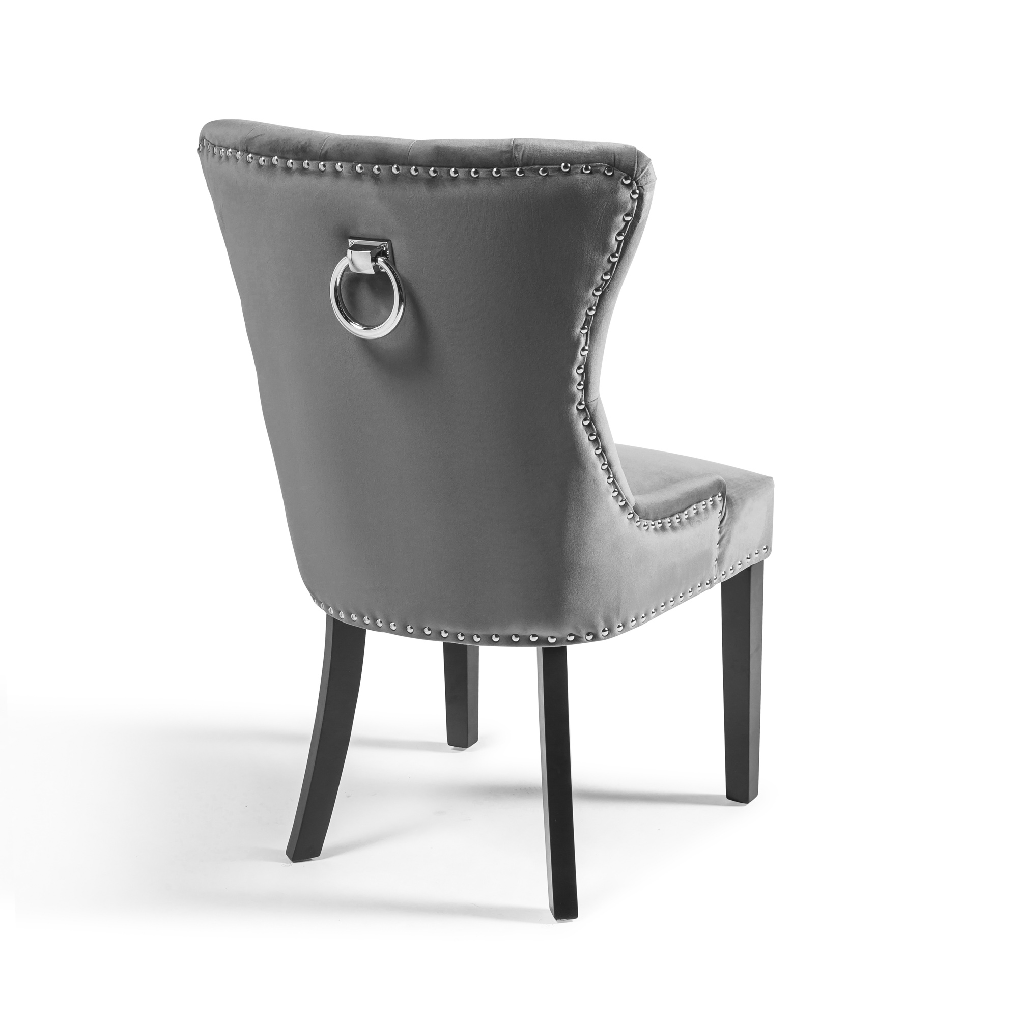 Knightsbridge Grey Brushed Velvet Dining Chair – Black Legs