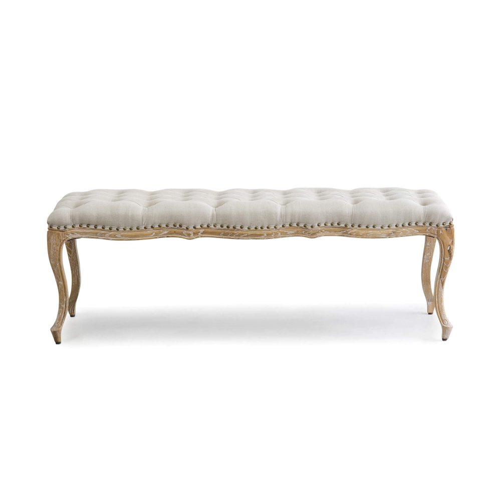 French Oak Carved Louis Bench - Image 7