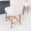 (Set of 2) Burford Counter Stool Upholstered In Natural Linen | Oak Legs - Image 3