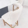(Set of 2) Burford Counter Stool Upholstered In Natural Linen | Oak Legs - Image 4