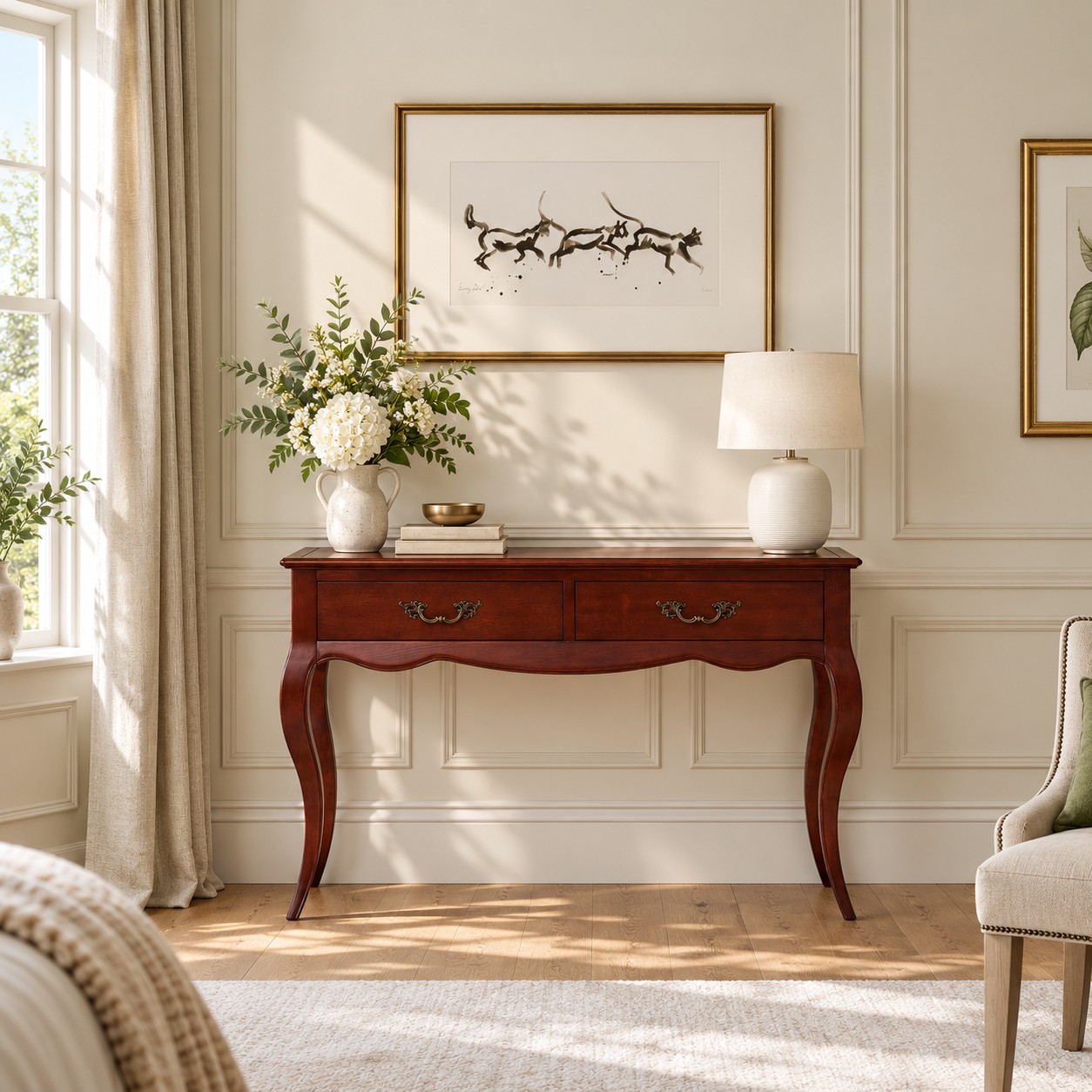 Lille French Mahogany Console Hall Table