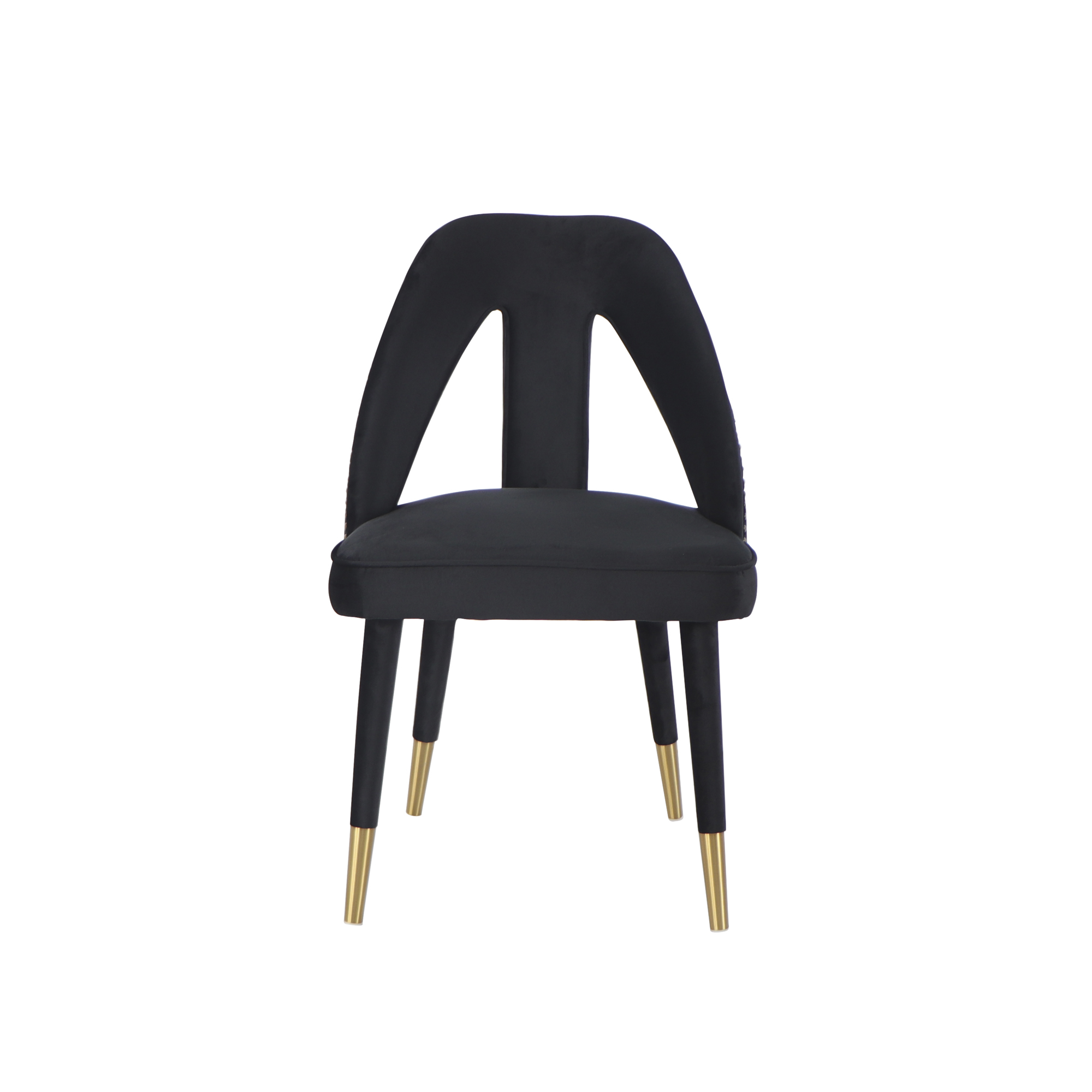 Alexandra Black Velvet Dining Chair – Gold Foot