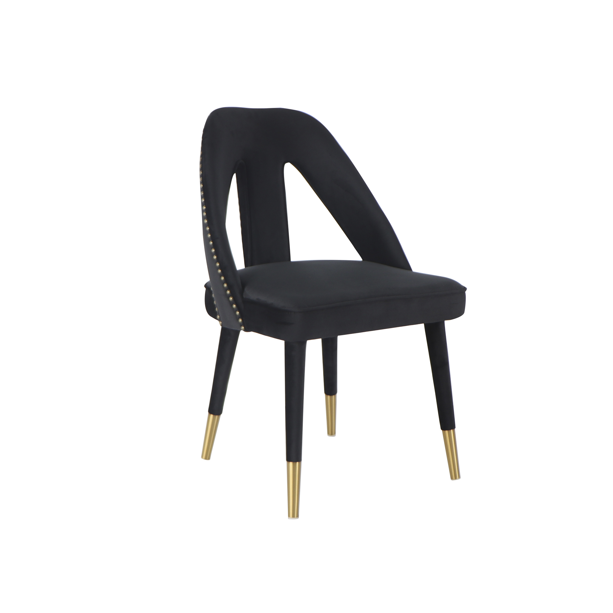 Alexandra Black Velvet Dining Chair – Gold Foot