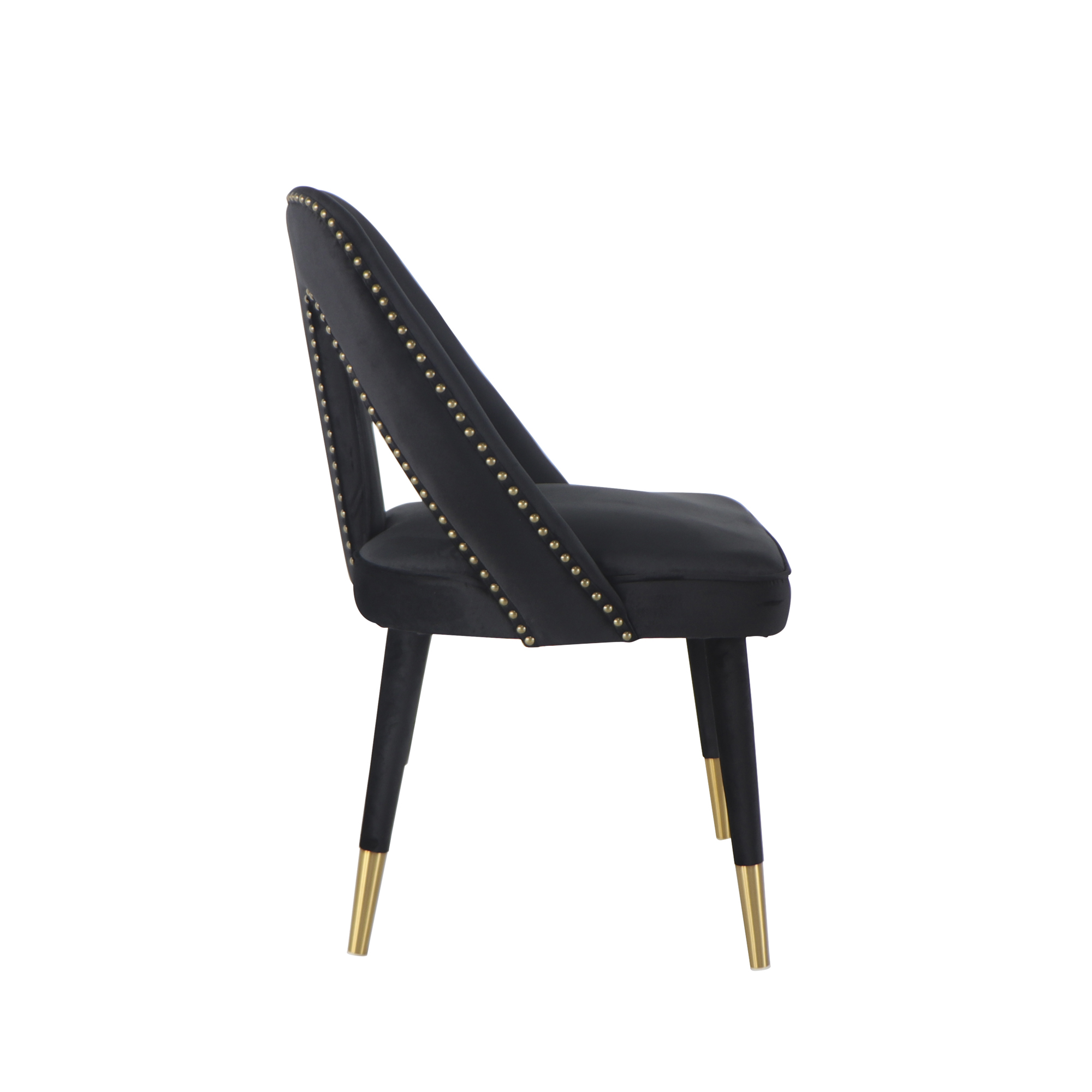 Alexandra Black Velvet Dining Chair – Gold Foot