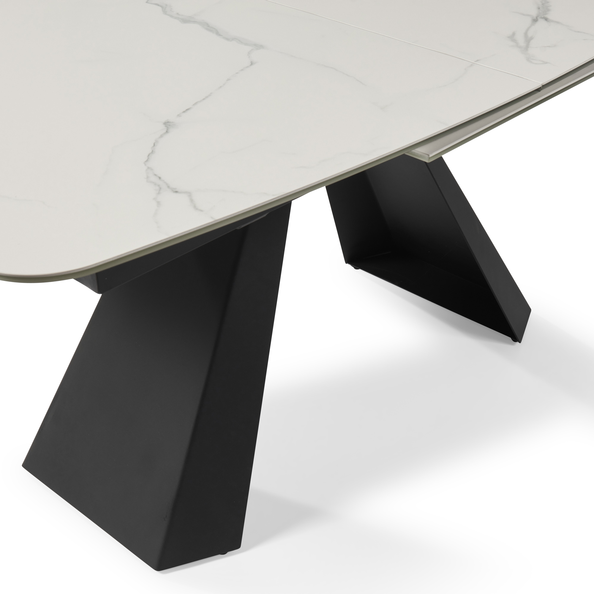 1.6m-2.1m – Casa White Ceramic Extending Dining Table