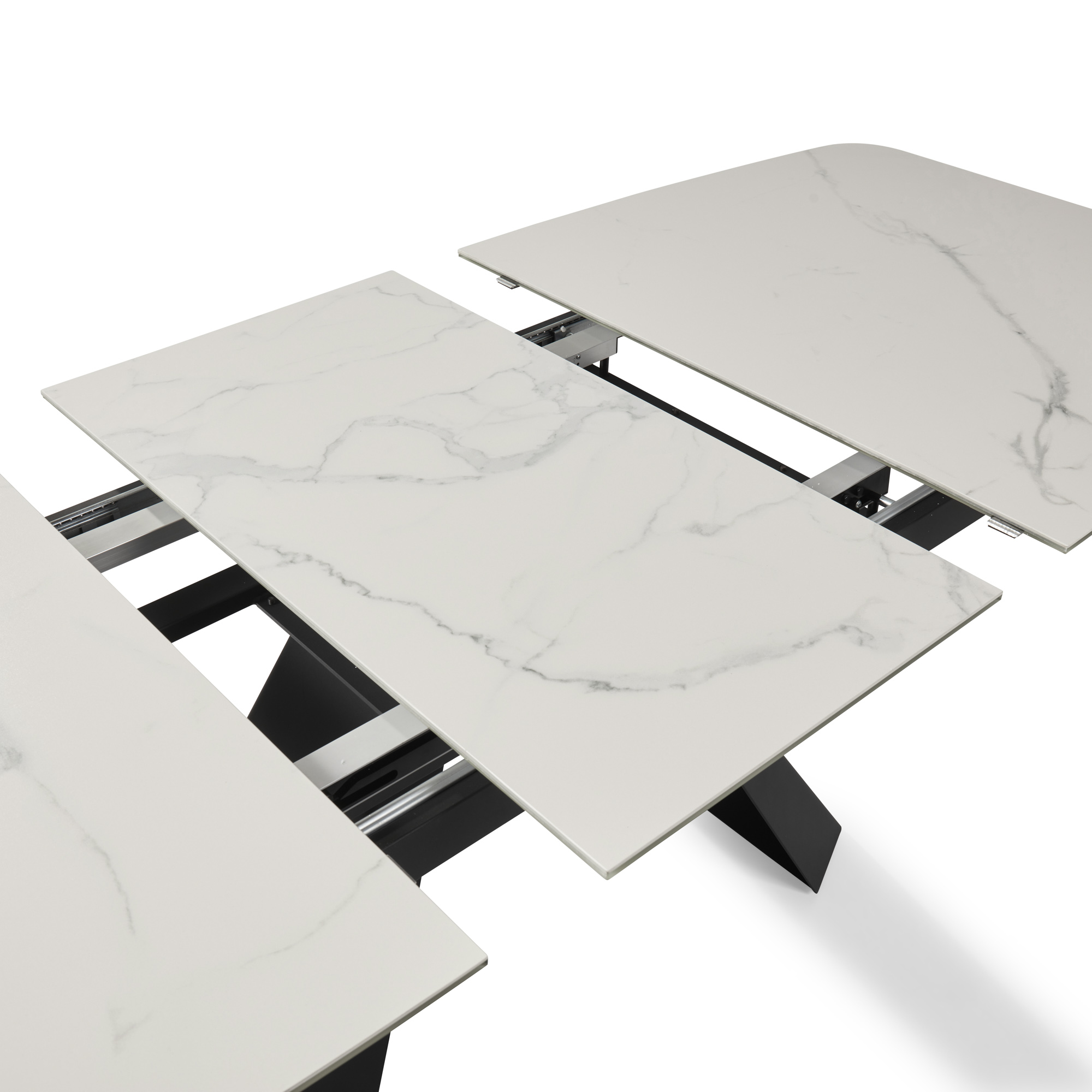 1.6m-2.1m – Casa White Ceramic Extending Dining Table