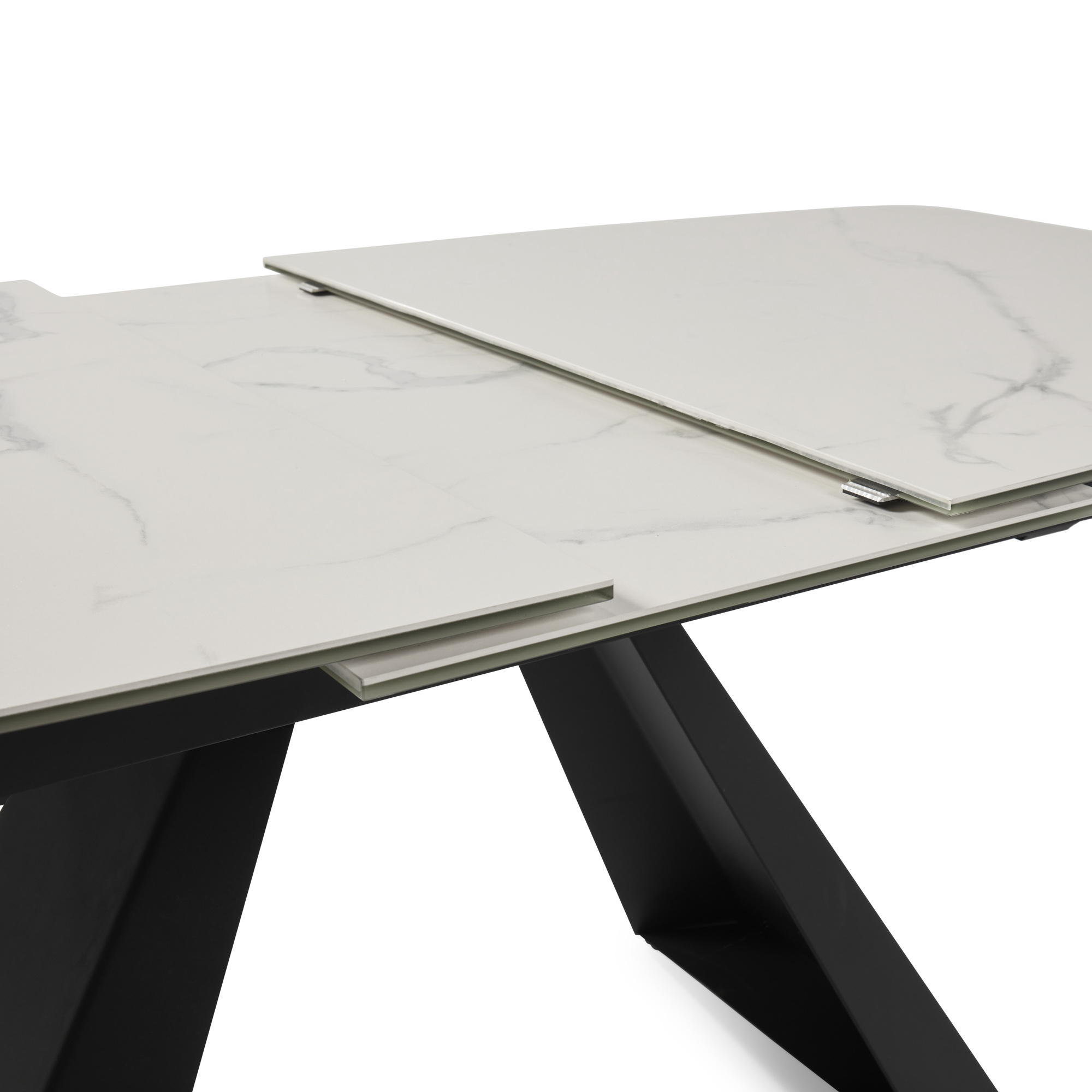 1.6m-2.1m – Casa White Ceramic Extending Dining Table