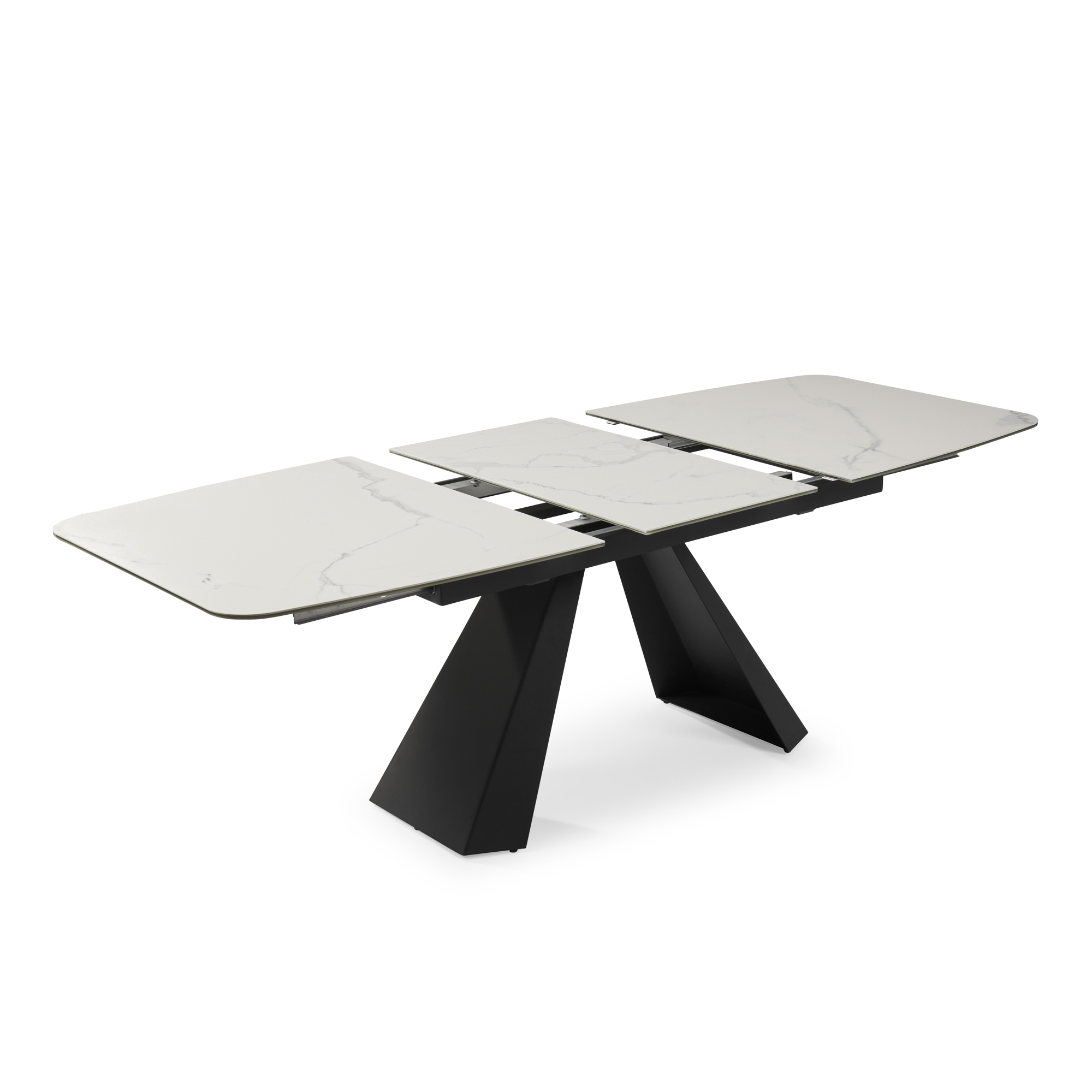 1.6m-2.1m – Casa White Ceramic Extending Dining Table