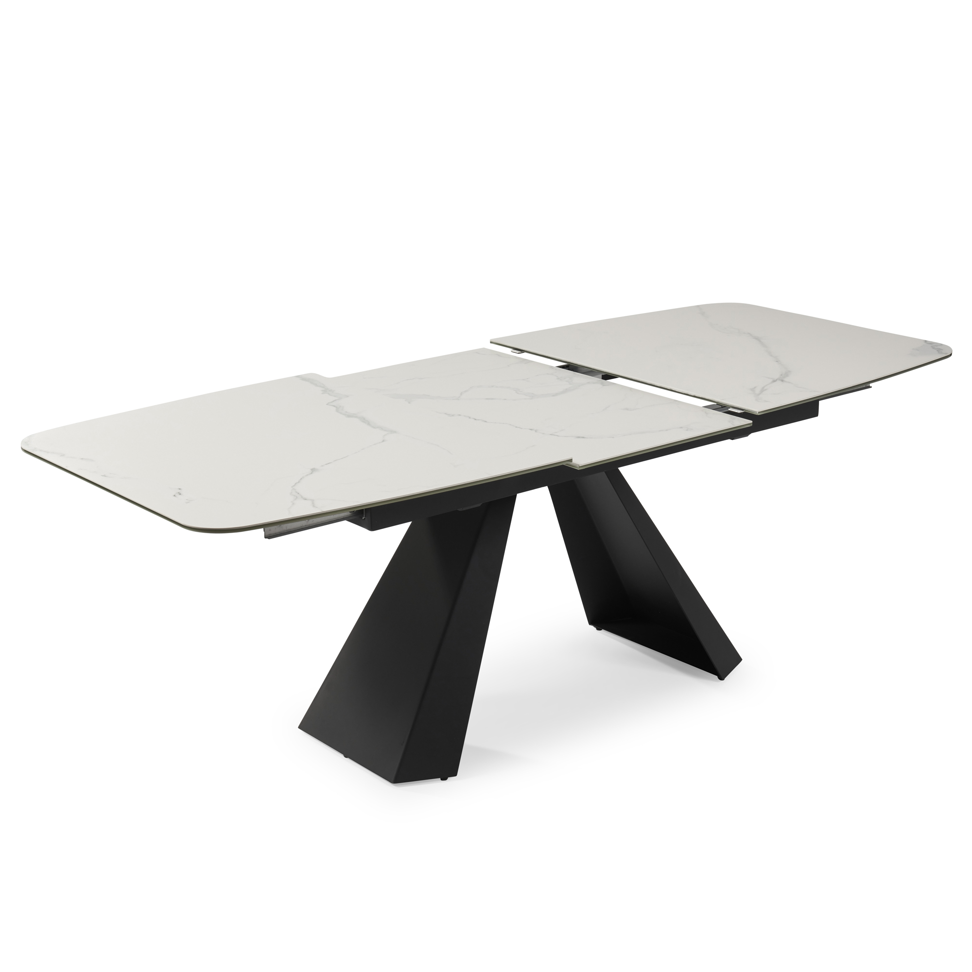 1.6m-2.1m – Casa White Ceramic Extending Dining Table