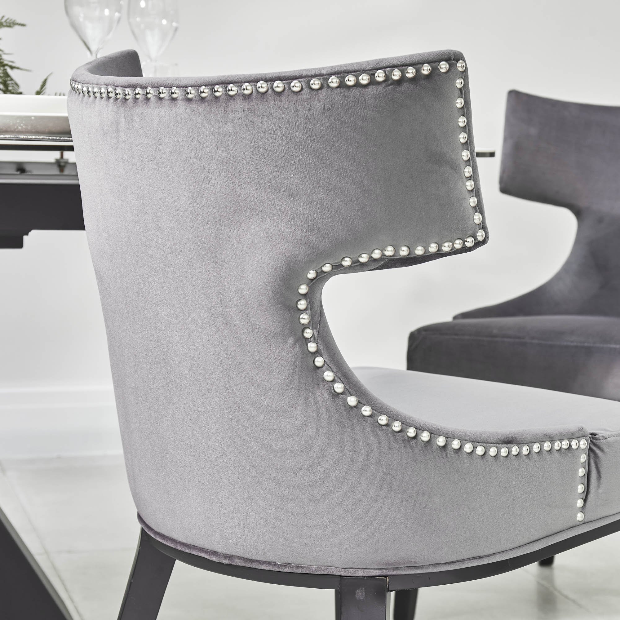 Hammersmith Upholstered Grey Velvet Dining Chair