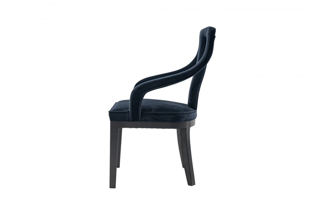 Juliette Dark Blue Velvet Dining Chair - Image 4
