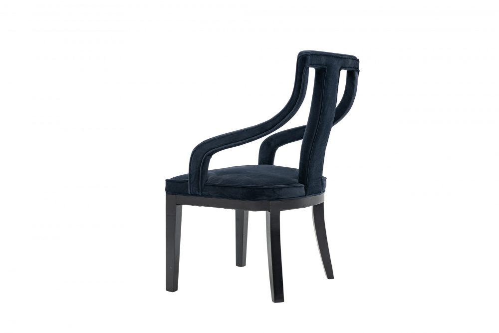 Juliette Dark Blue Velvet Dining Chair - Image 5