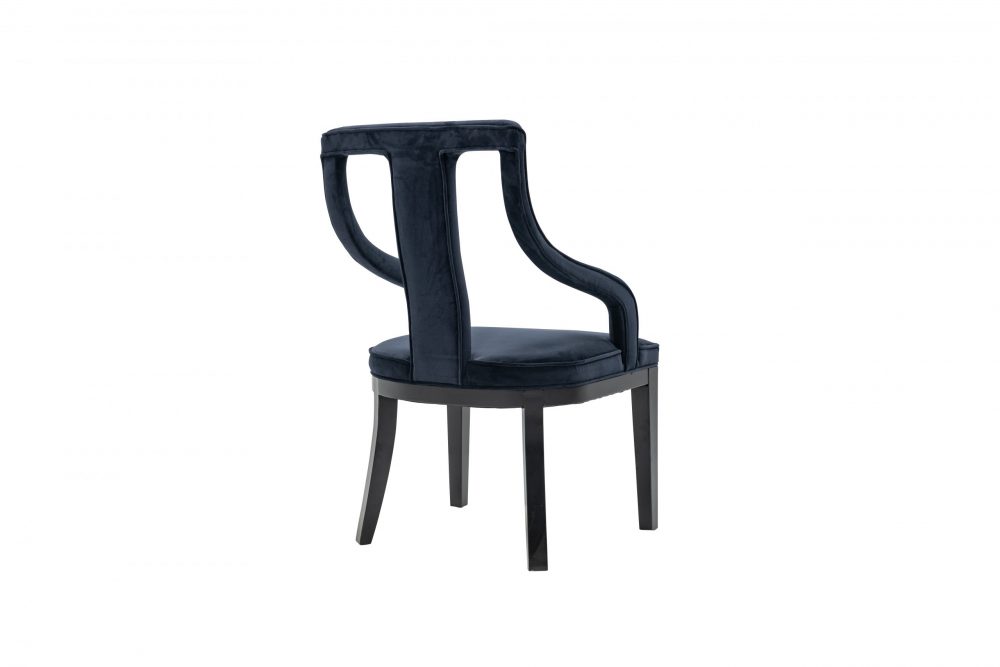 Juliette Dark Blue Velvet Dining Chair - Image 7