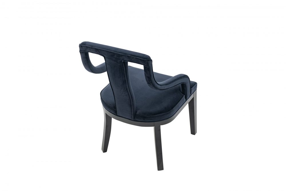Juliette Dark Blue Velvet Dining Chair - Image 8