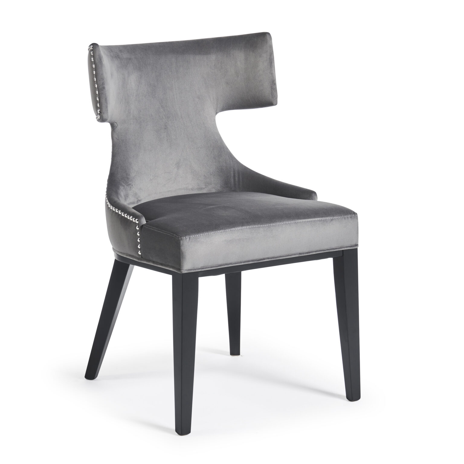 Hammersmith Upholstered Grey Velvet Dining Chair Grosvenor Furniture