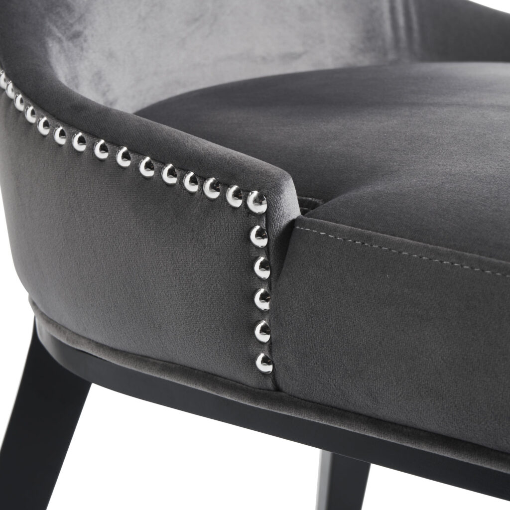 Hammersmith Upholstered Grey Velvet Dining Chair Grosvenor Furniture