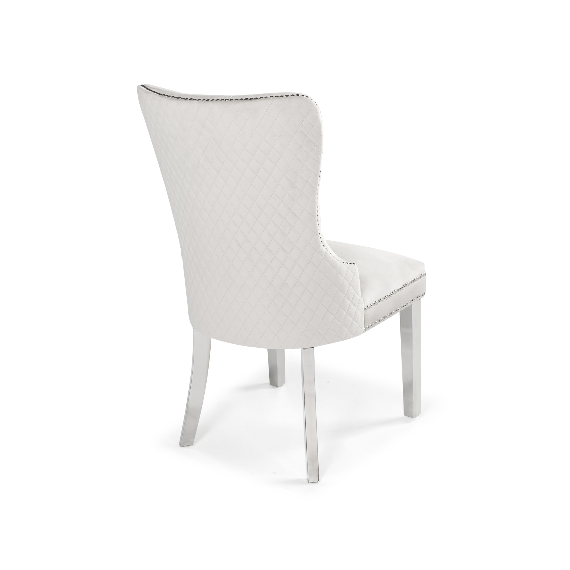 Hale Buttoned & Quilted Cream Crushed Velvet Dining Chair