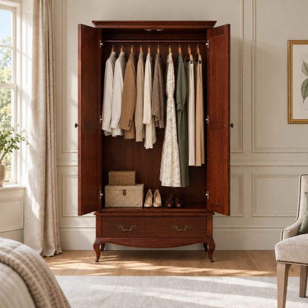 Lille French Mahogany Double Wardrobe