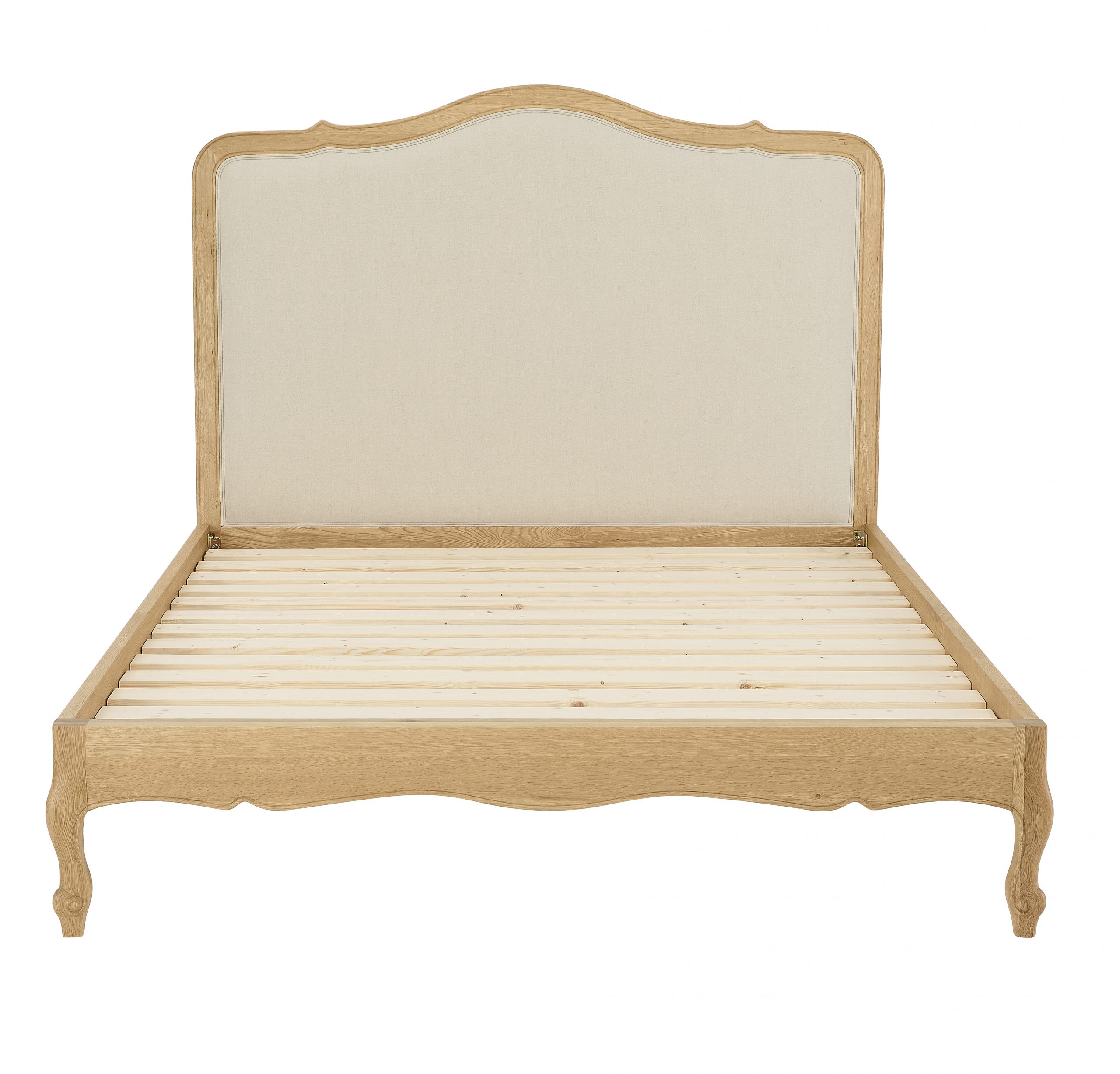 Clementine Natural Oak Upholstered Low Foot Board Bed – Super King - Image 3
