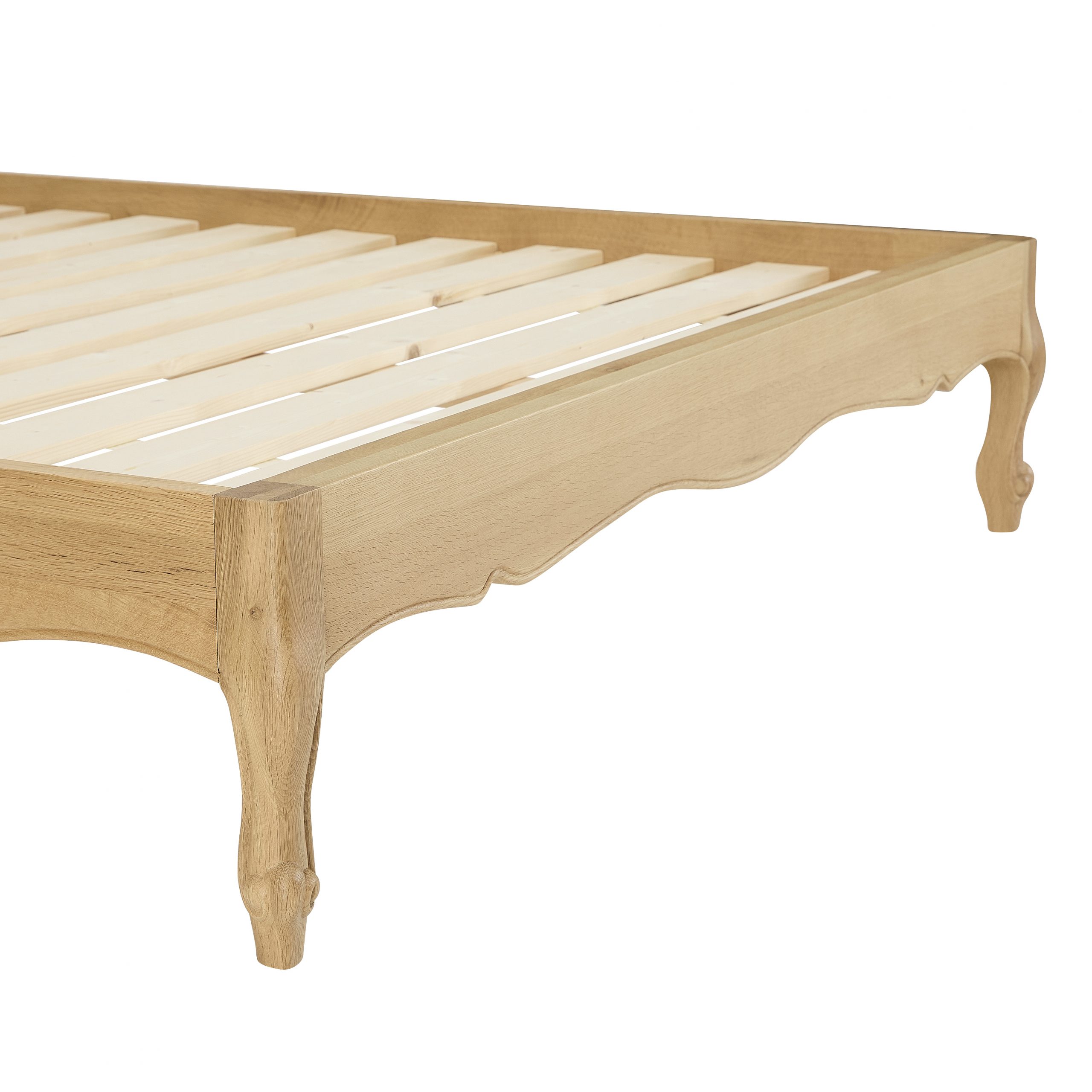 Clementine Natural Oak Upholstered Low Foot Board Bed – Super King - Image 5