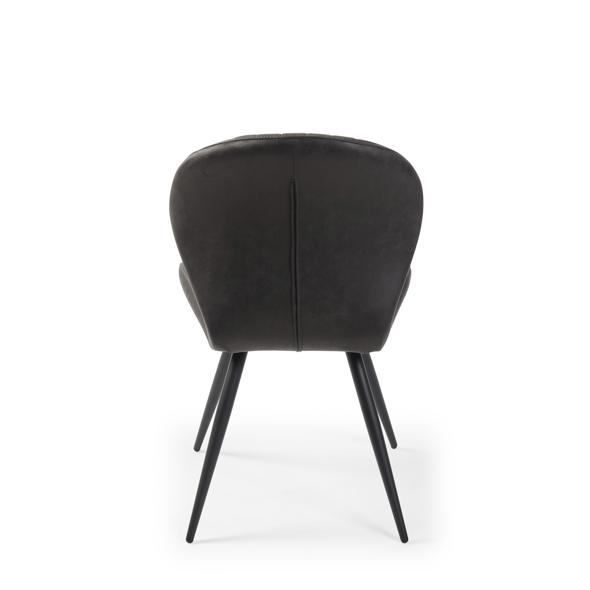 Watson Grey Nubuck Upholstered Dining Chair with Black Legs