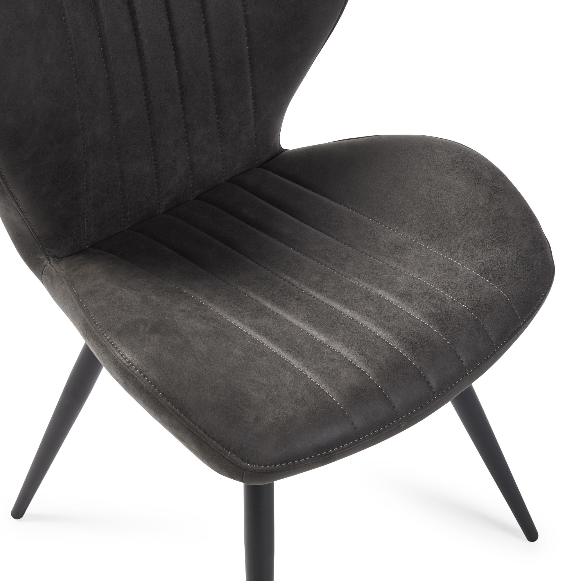 Watson Grey Nubuck Upholstered Dining Chair with Black Legs