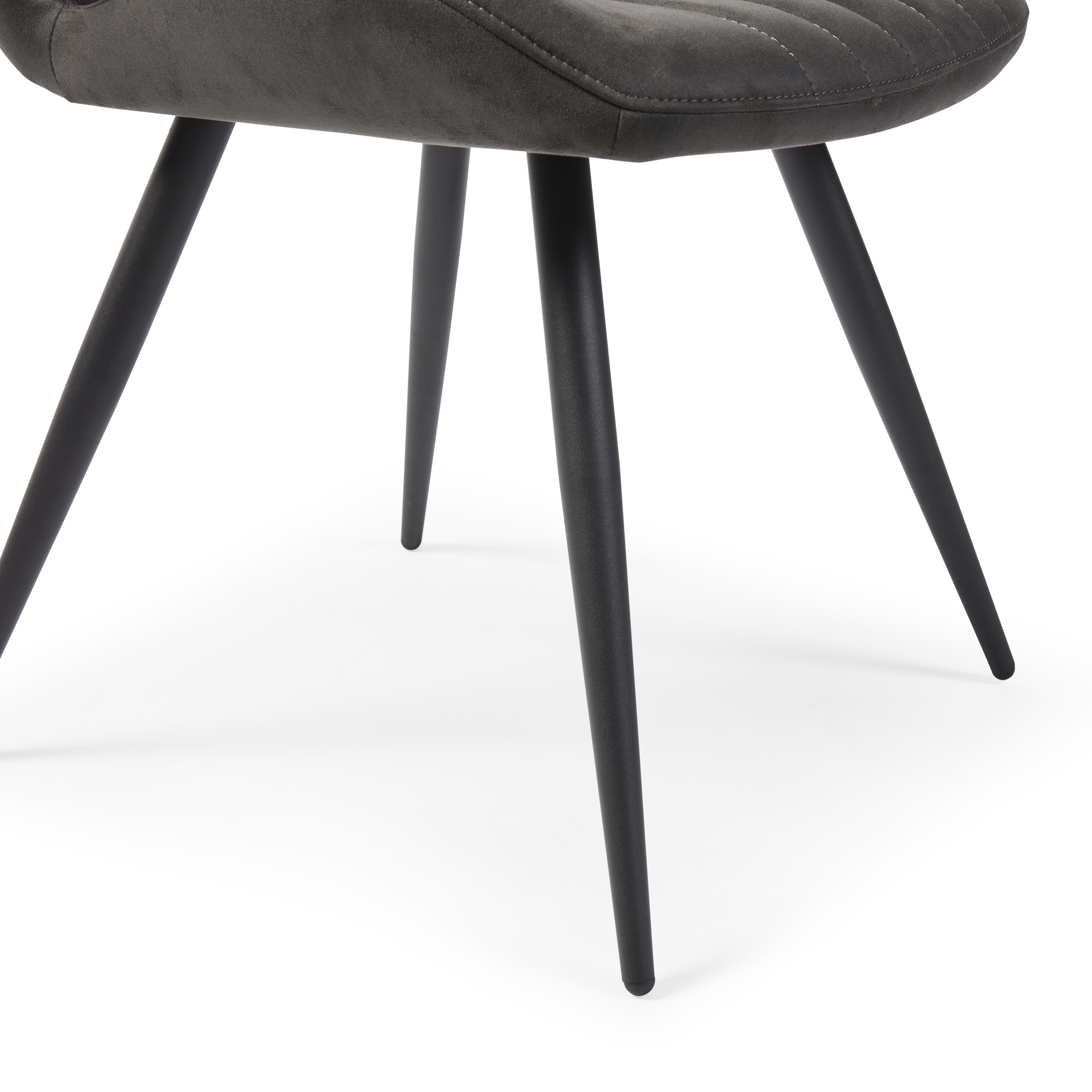 Watson Grey Nubuck Upholstered Dining Chair with Black Legs