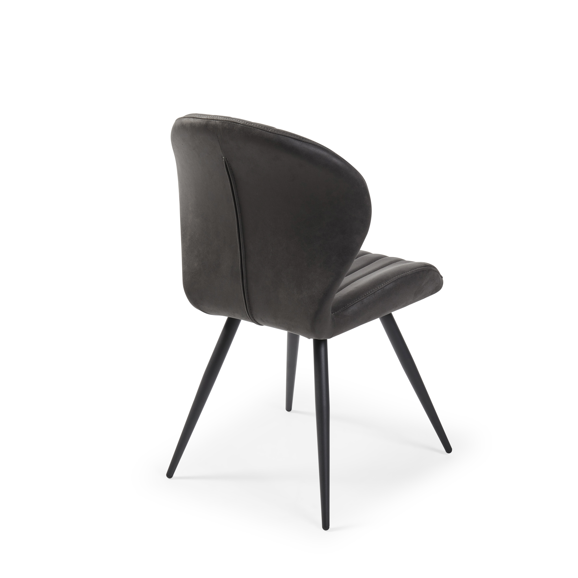 Watson Grey Nubuck Upholstered Dining Chair with Black Legs