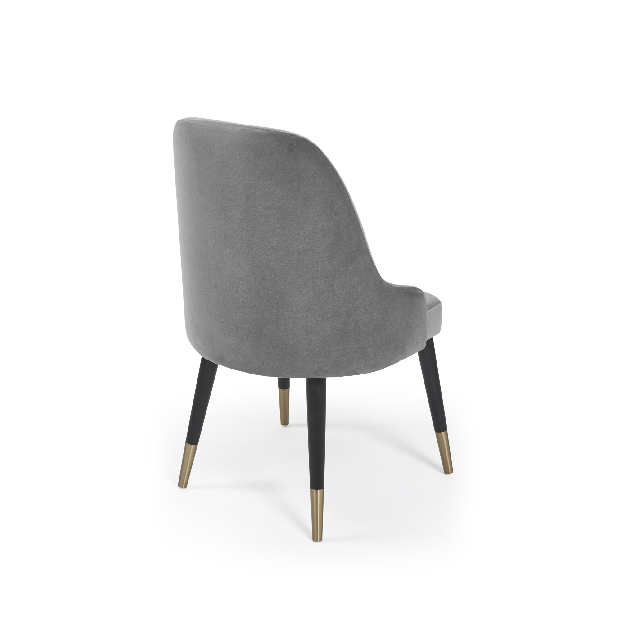 Isla Grey Velvet Dining Chair with Gold Tipped Feet