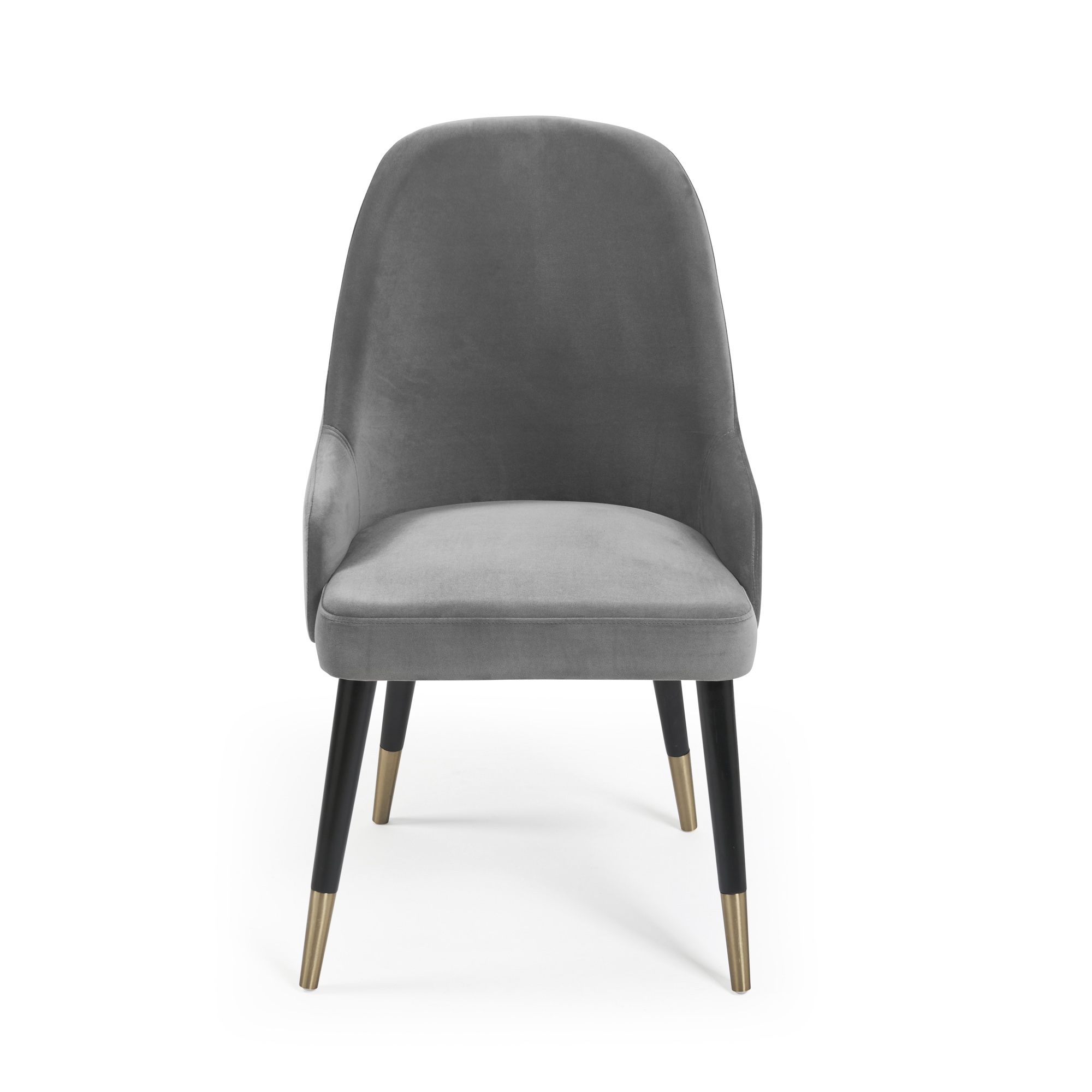 Isla Grey Velvet Dining Chair with Gold Tipped Feet