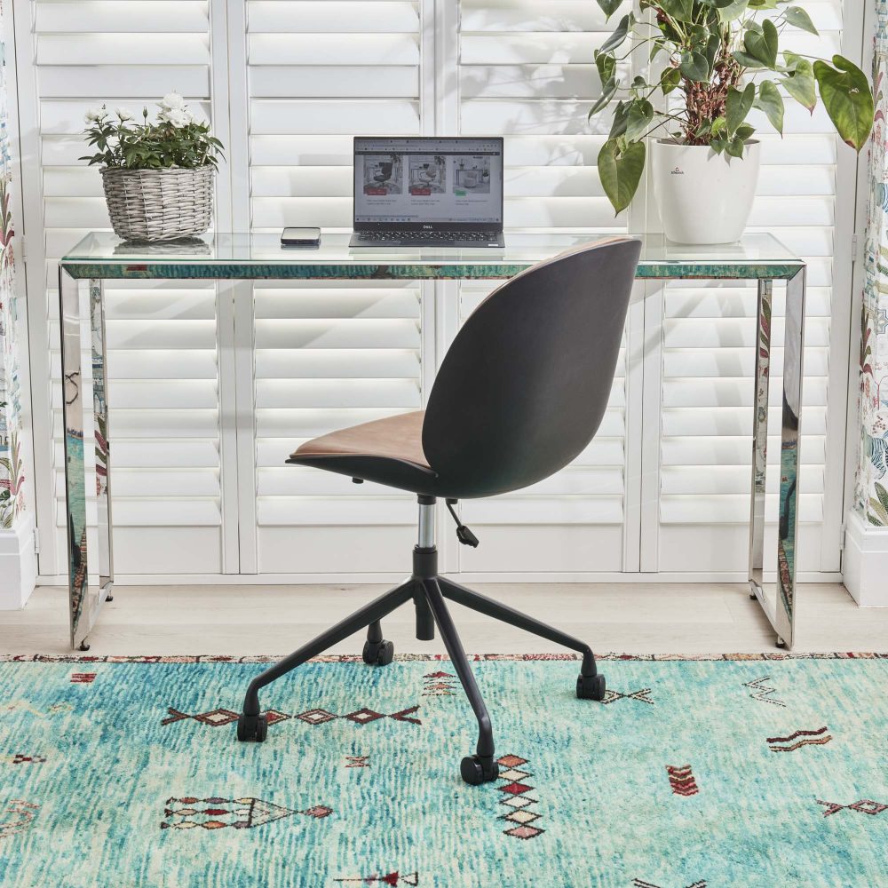 (Set of 2) Thiago Brown Tan Faux Leather Office Chairs - Image 7