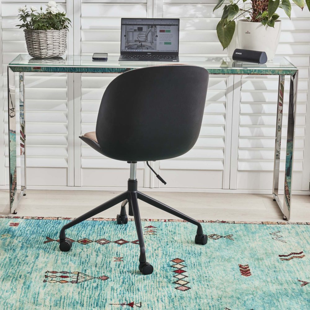 (Set of 2) Thiago Brown Tan Faux Leather Office Chairs - Image 13