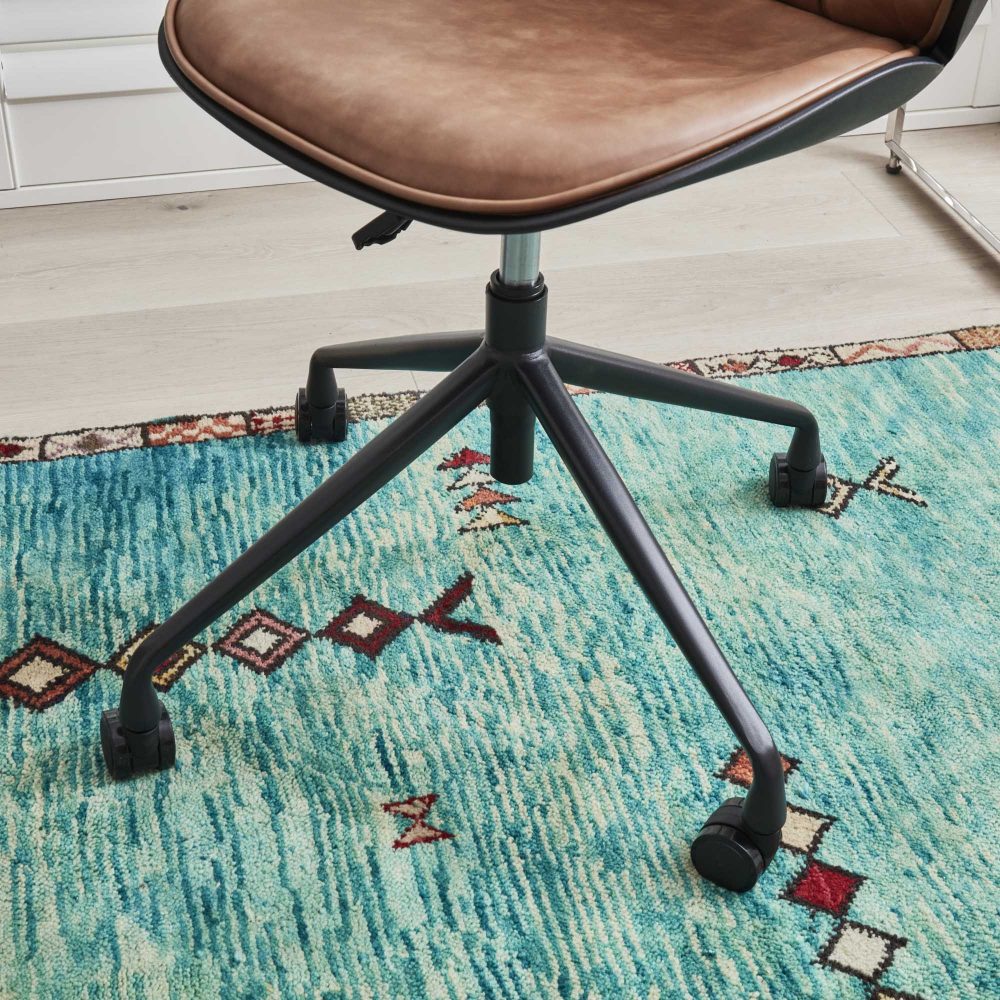 (Set of 2) Thiago Brown Tan Faux Leather Office Chairs - Image 10