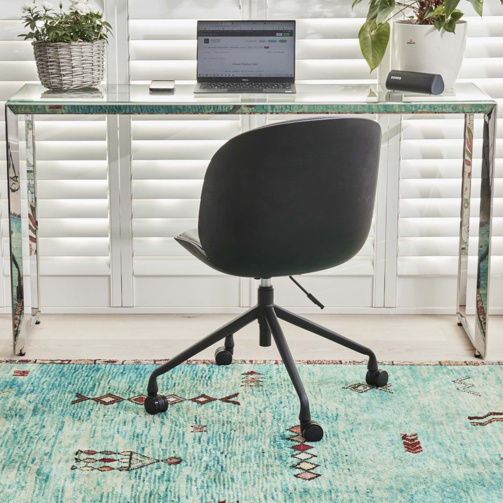 (Set of 2) Thiago Grey Faux Leather Office Chairs - Image 4