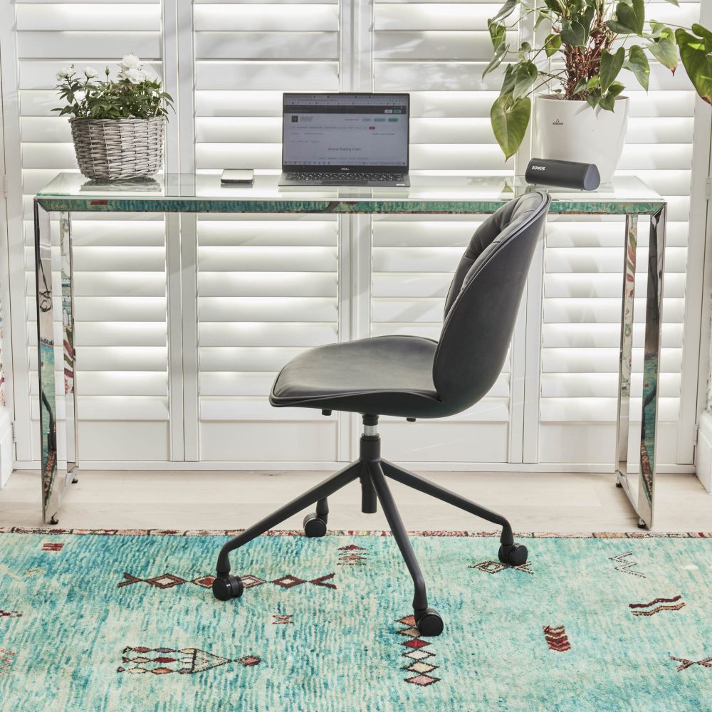 (Set of 2) Thiago Grey Faux Leather Office Chairs - Image 6