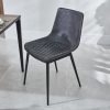 Bellagio 90cm Square Natural Oak Melamine Dining Table with 4x Leo Grey Dining Chairs - Image 7