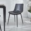 Bellagio 90cm Square Natural Oak Melamine Dining Table with 4x Leo Grey Dining Chairs - Image 8