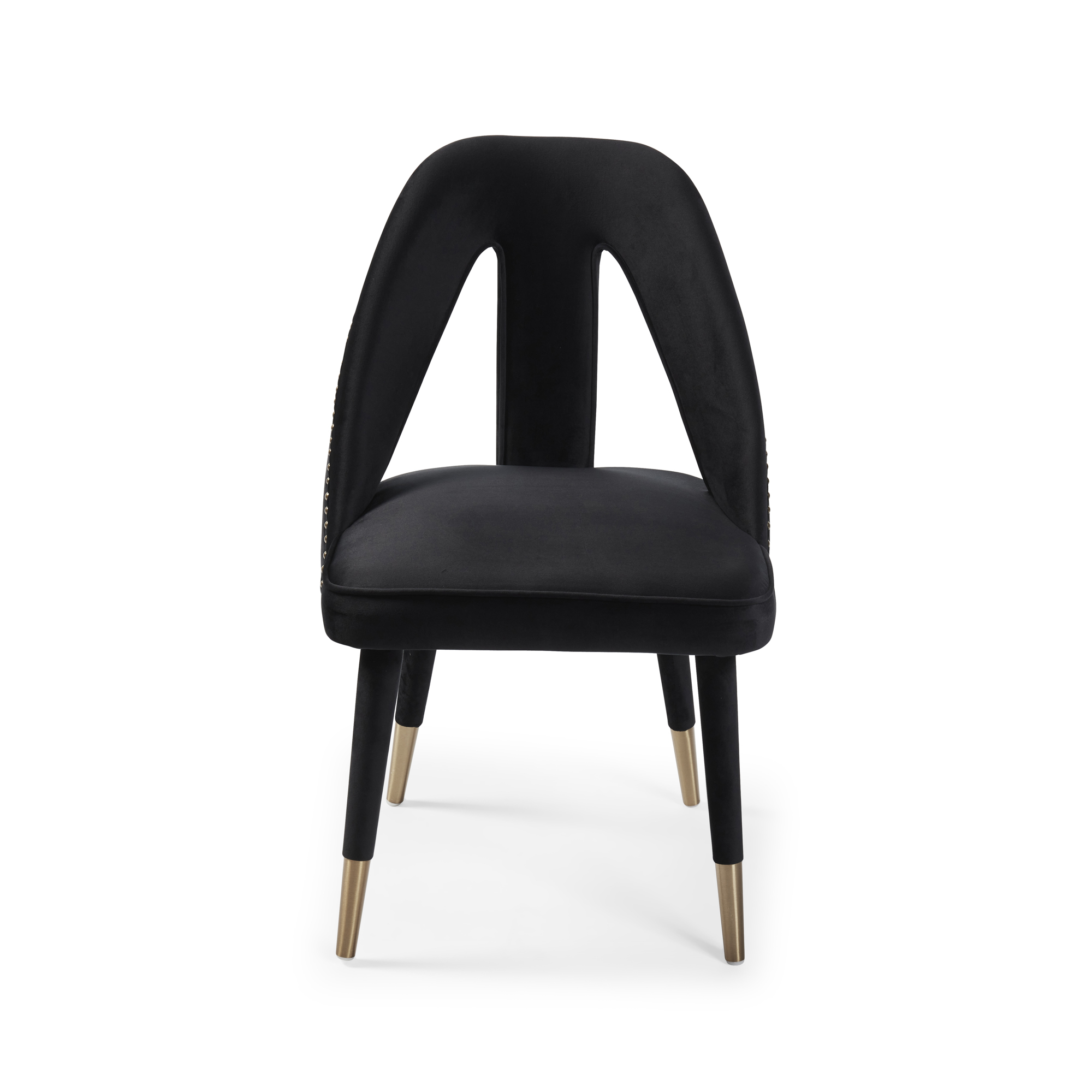 Alexandra Black Velvet Dining Chair – Gold Foot