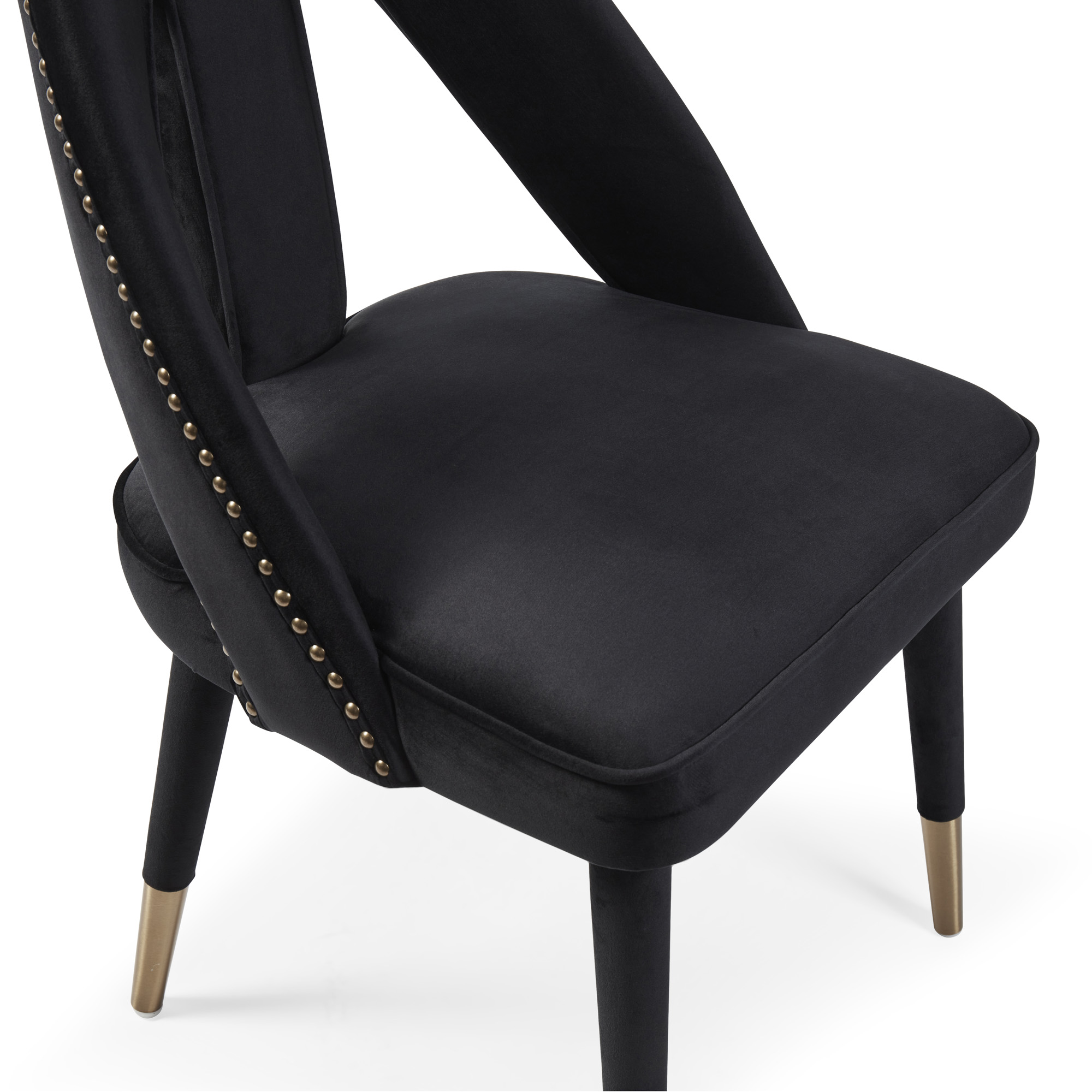 Alexandra Black Velvet Dining Chair – Gold Foot