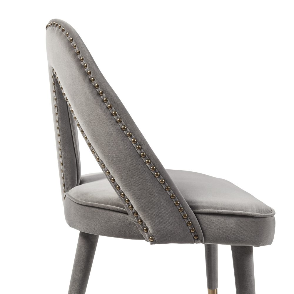 Alexandra Grey Velvet Dining Chair - Image 8
