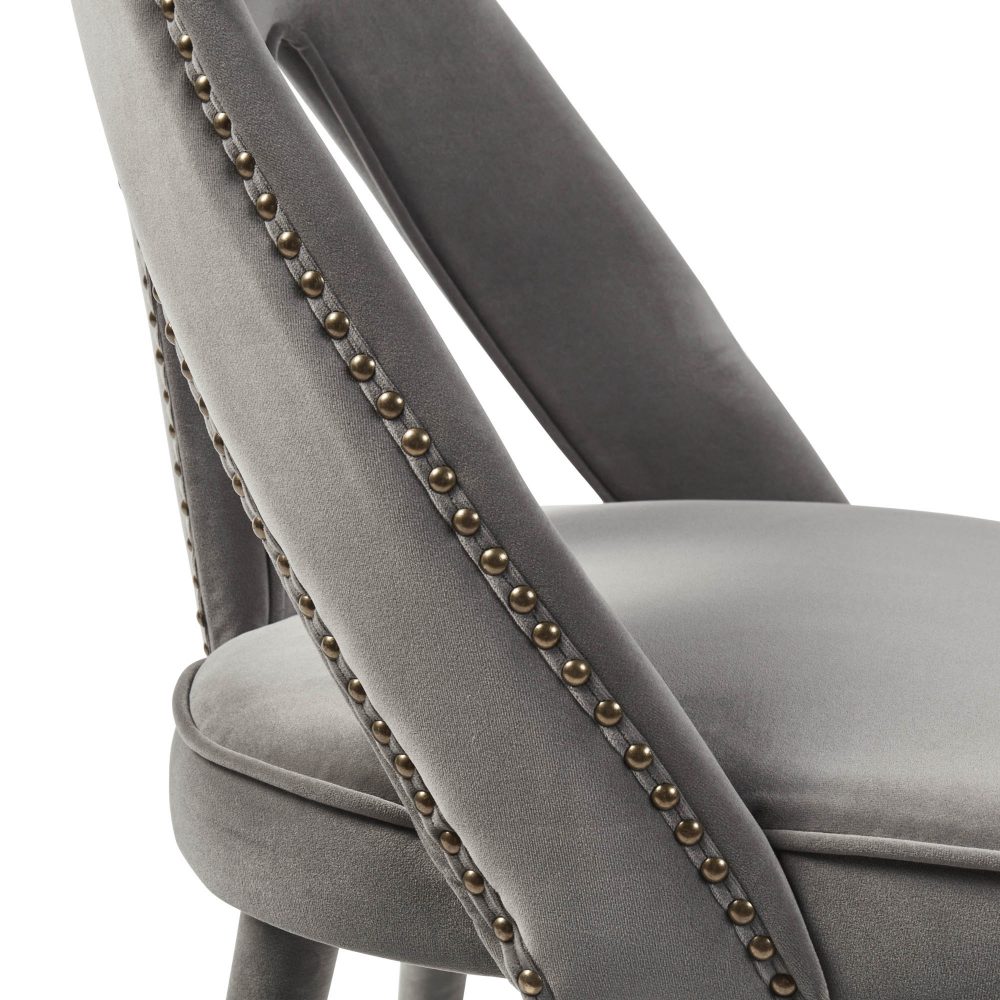 Alexandra Grey Velvet Dining Chair - Image 7