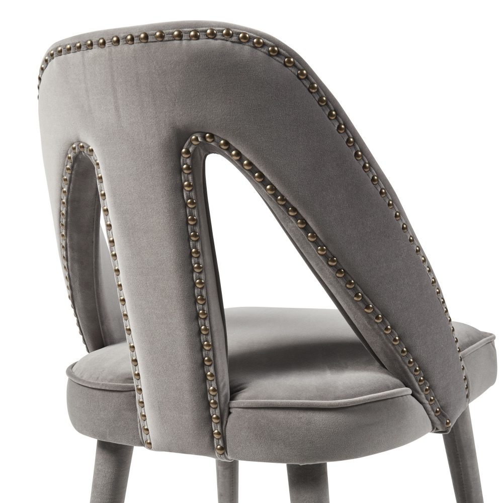 Alexandra Grey Velvet Dining Chair - Image 6