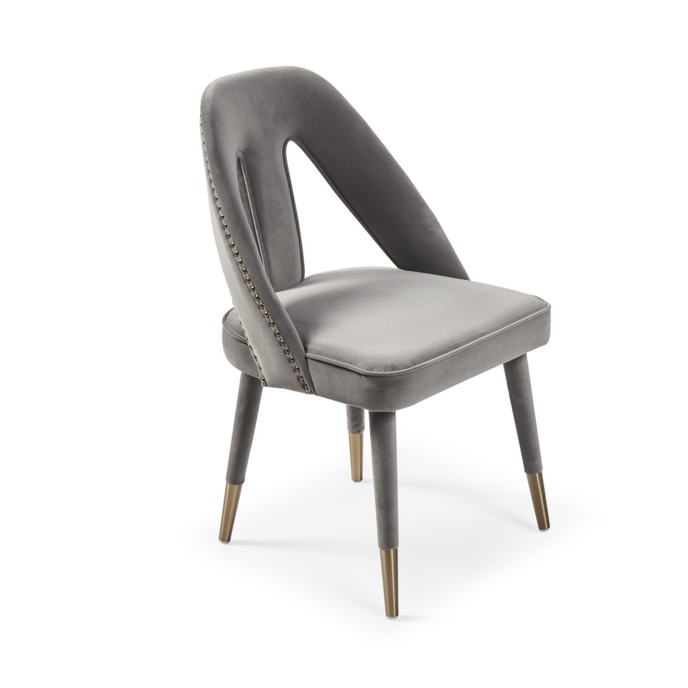 Alexandra Grey Velvet Dining Chair - Image 5