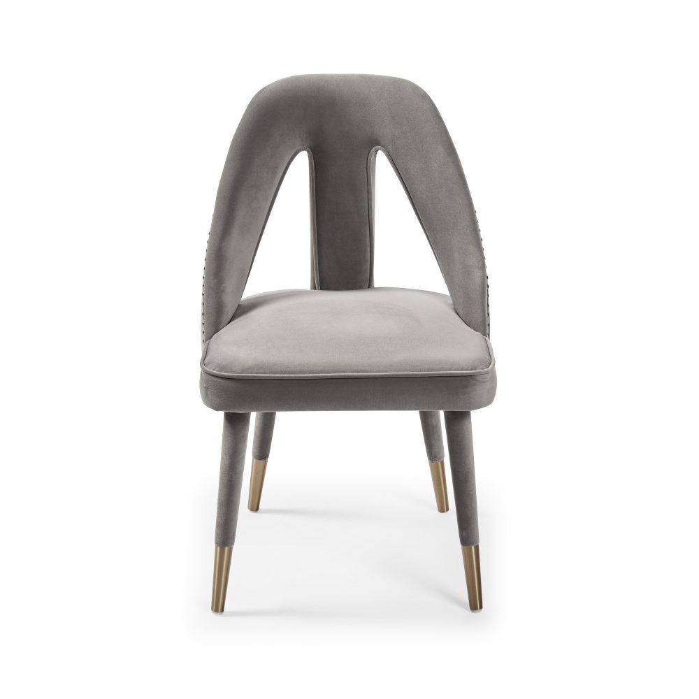 Alexandra Grey Velvet Dining Chair - Image 15