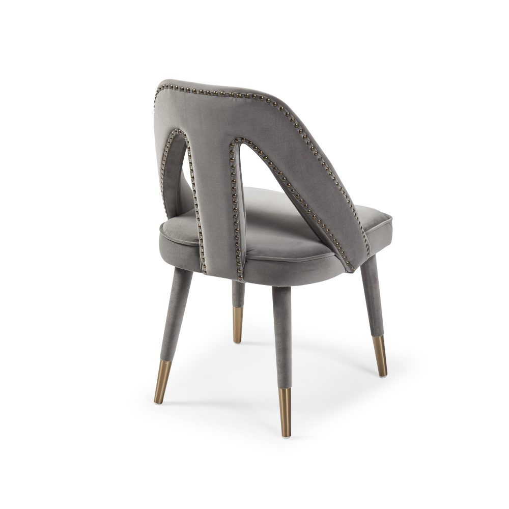 Alexandra Grey Velvet Dining Chair - Image 14