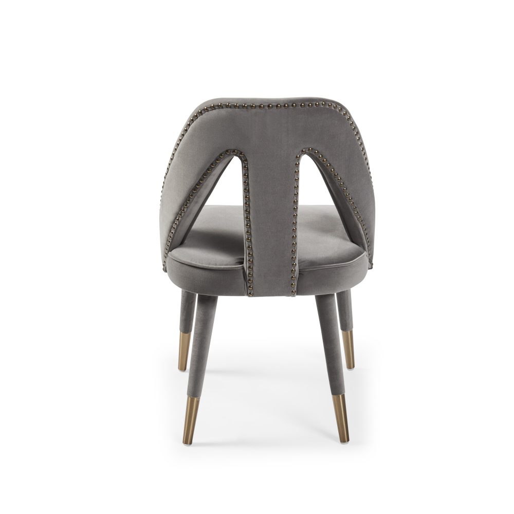 Alexandra Grey Velvet Dining Chair - Image 13