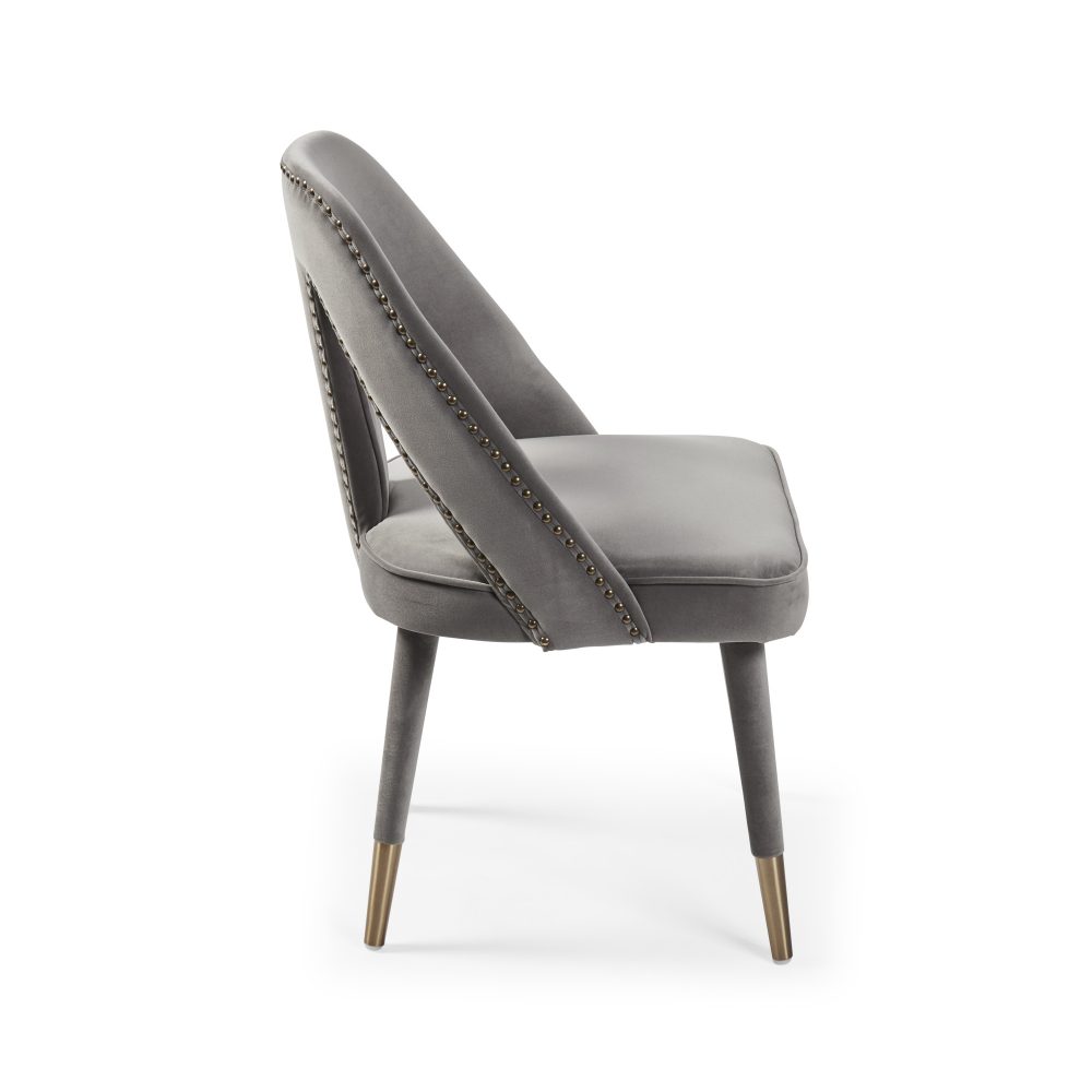 Alexandra Grey Velvet Dining Chair - Image 12