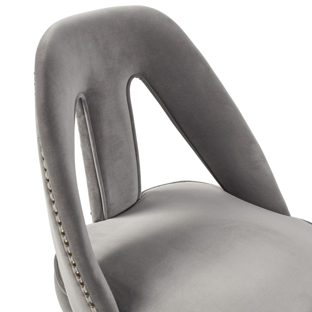 Alexandra Grey Velvet Dining Chair - Image 9